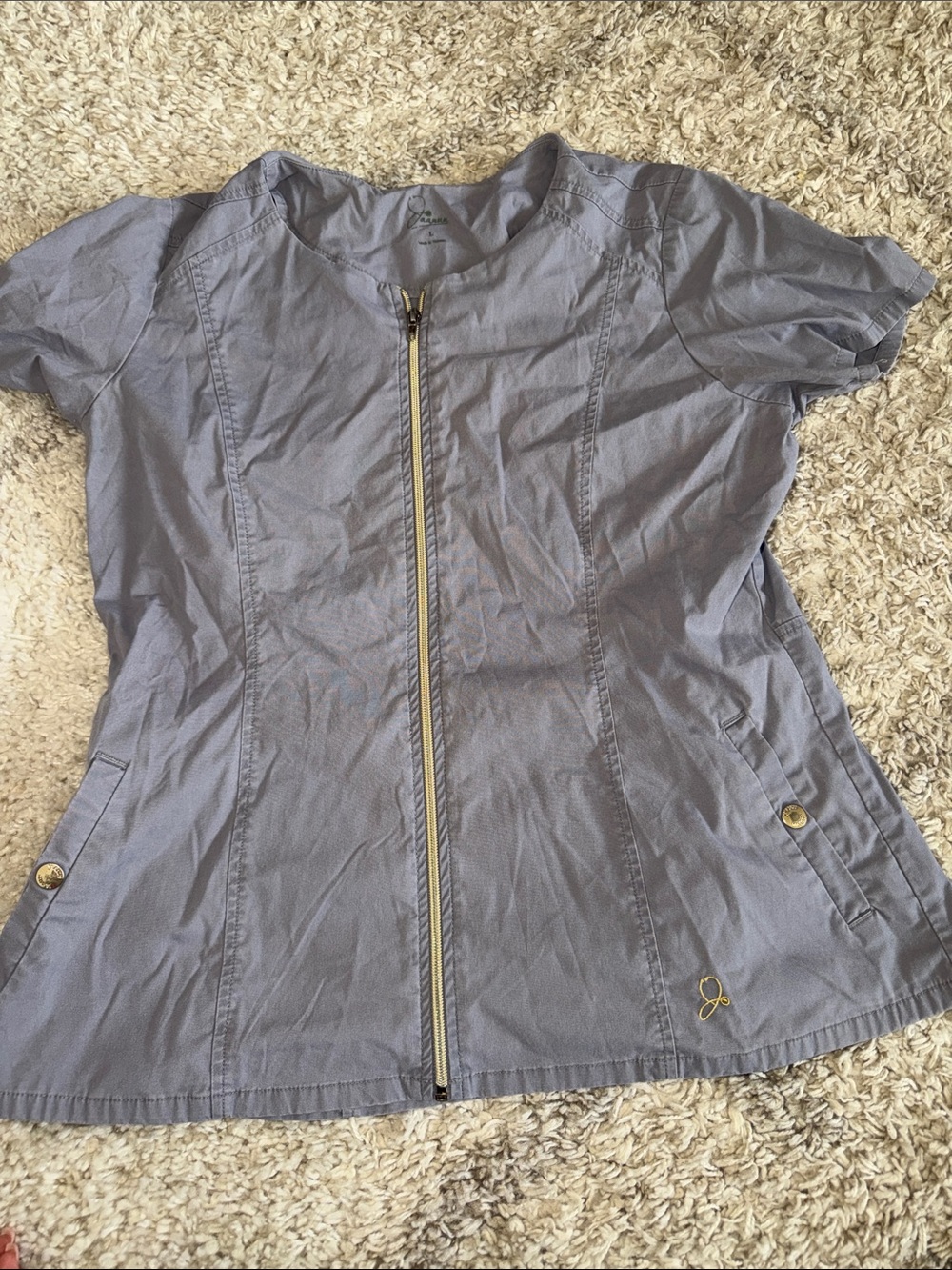 Jaanuu Women’s Graphite Gray Biker Lightweight Zip-Front Top